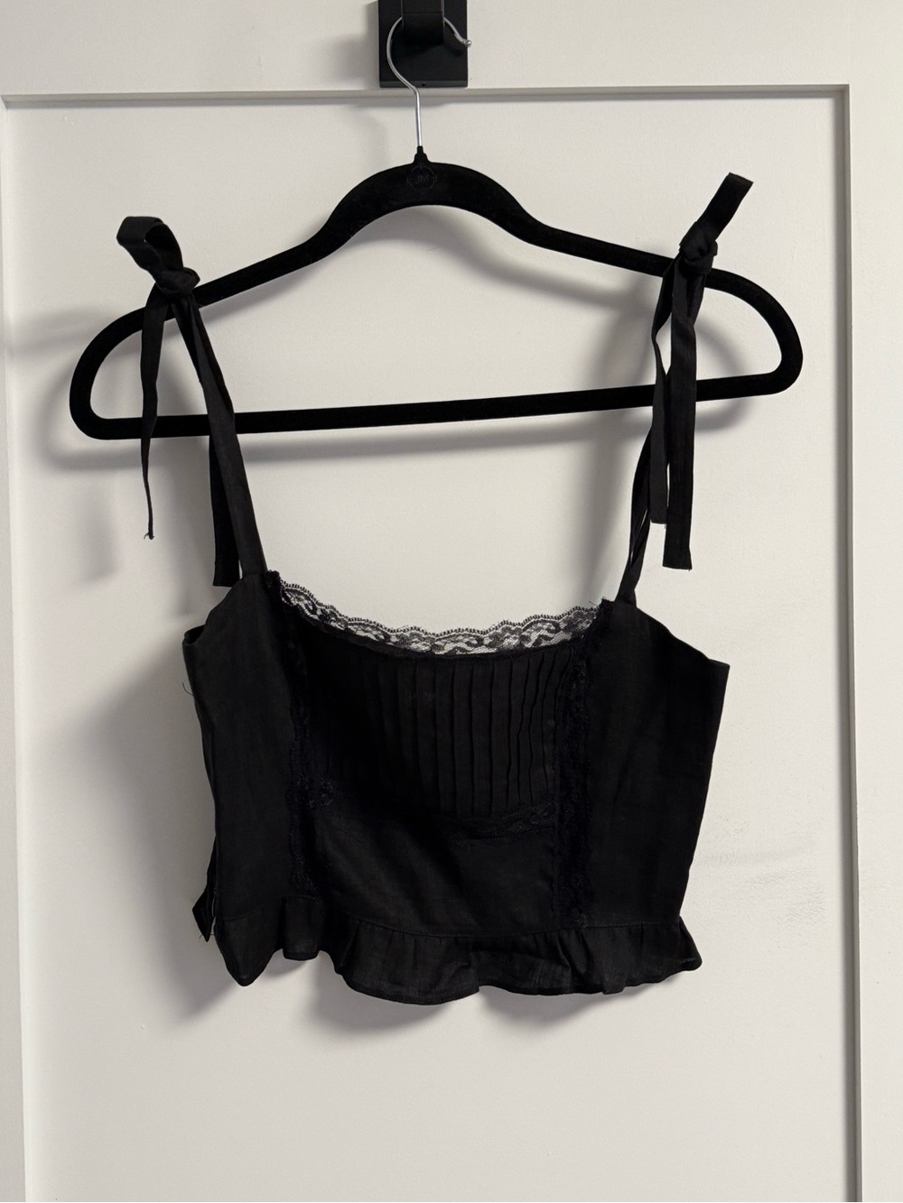 Reformation Mason Crop Top in Black - Picture 2 of 7